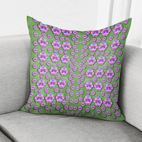 Image of Fantasy Flowers Dancing In The Green Spring Pillow Cover