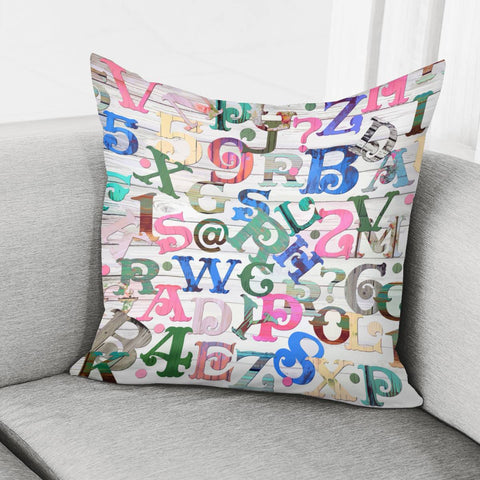 Image of Vintage Alphabet  2 Pillow Cover