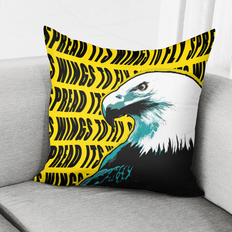 Image of Eagle And Text And Markings Pillow Cover