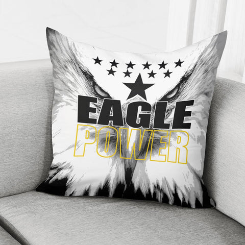 Image of Eagle And Text With Wings And Stars Pillow Cover