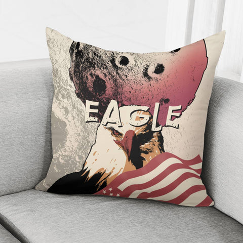 Image of Eagle And Stars And American Flag And Font And Cloud And Moon Pillow Cover