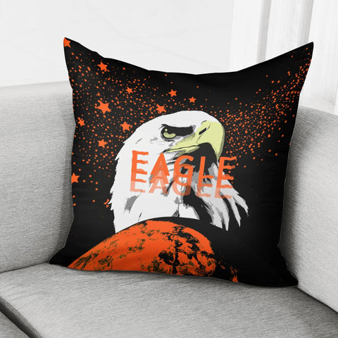Image of Eagle And Stars And Fonts And Clouds And Moon Pillow Cover