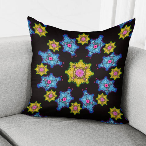 Image of Flowers And Stars In The Dark Happy Calm  Night Pillow Cover