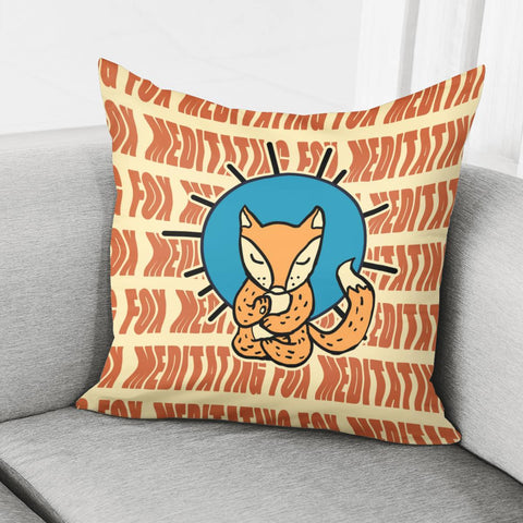 Image of Animals And Foxes And Fonts And Sun And Meditation Pillow Cover