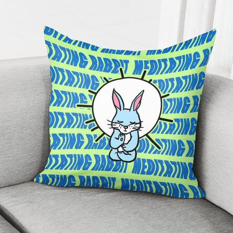 Image of Animals And Rabbits And Fonts And Sun And Meditation Pillow Cover