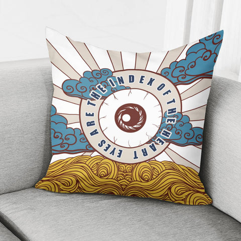 Image of Eyes And Clouds And Fonts And Sea And Light Pillow Cover