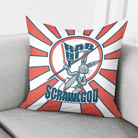 Image of Bunny And Sport And Javelin And Font And Light Pillow Cover