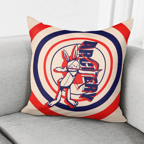 Image of Rabbit And Sport And Archery And Font And Target Pillow Cover