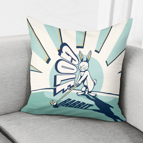 Image of Bunny And Sport And Golf And Font And Light Pillow Cover