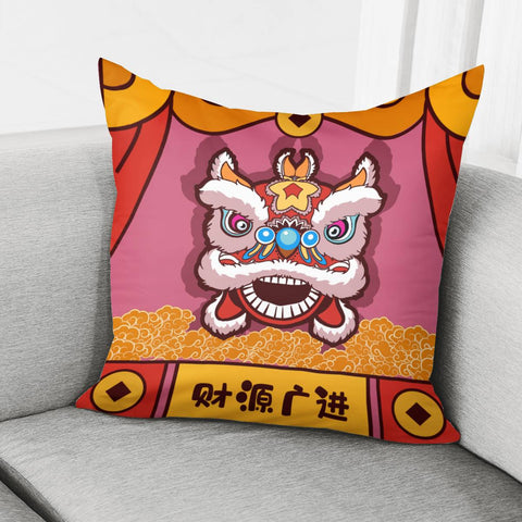 Image of Lion Dance Pillow Cover