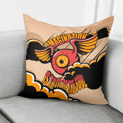 Image of Eyes And Clouds And Wings And Flying Pillow Cover