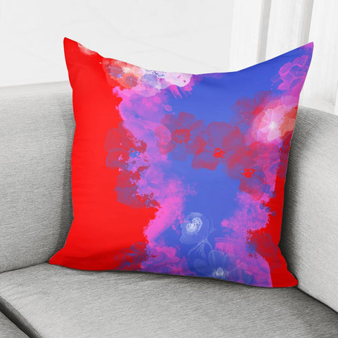 Image of Scarlet On Blue Pillow Cover