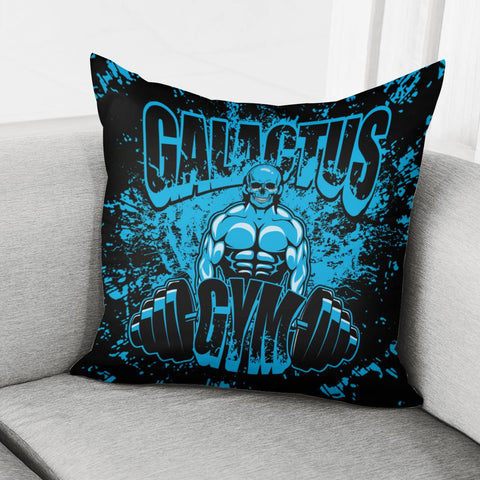 Image of Weightlifting And Characters And Gimmicks And Graffiti And Fonts Pillow Cover