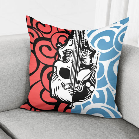 Image of Guitar And Cymbals And Fonts And Patterns Pillow Cover