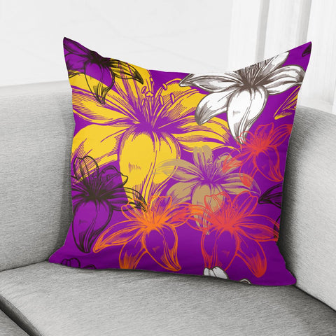 Image of Fancy Tropical Floral Pattern Pillow Cover