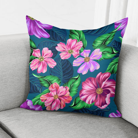 Image of Fancy Tropical Floral Pattern Pillow Cover