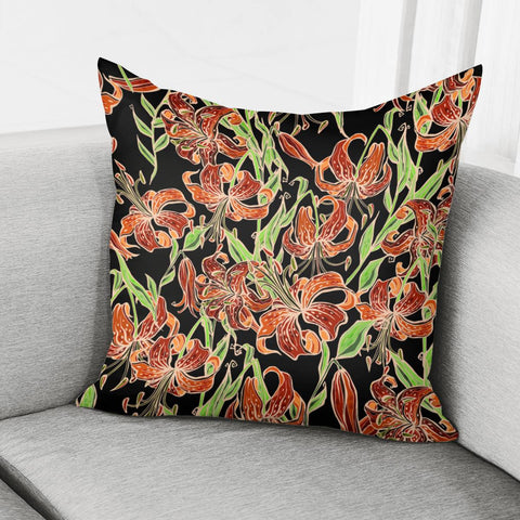 Image of Fancy Tropical Floral Pattern Pillow Cover