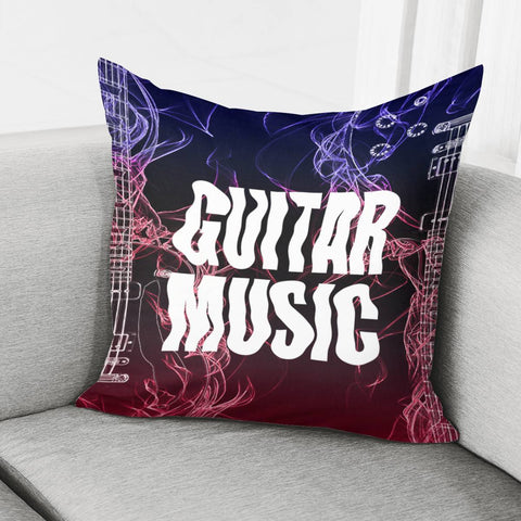 Image of Guitar And Flames And Punk And Font Pillow Cover