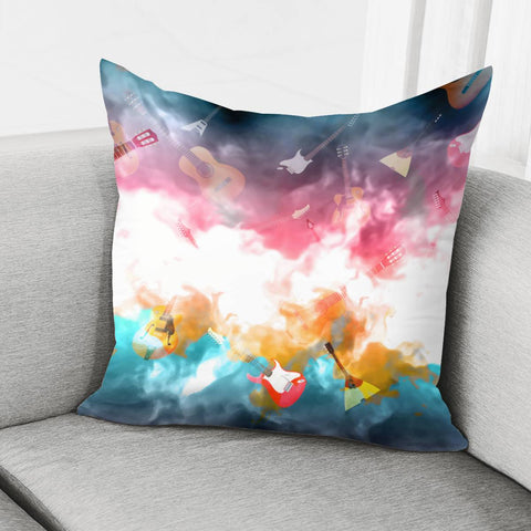 Image of Guitar And Flames And Punk And Font Pillow Cover