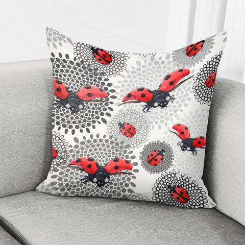 Image of Watercolor Ladybug Pillow Cover