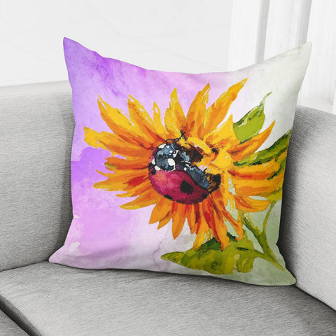 Image of Watercolor Ladybug Pillow Cover