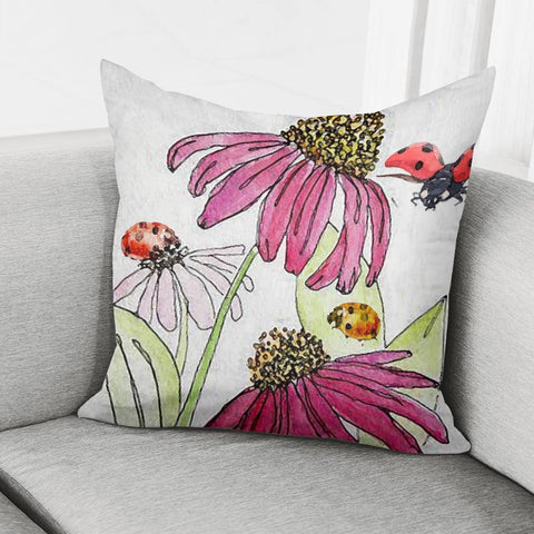 Image of Watercolor Ladybug Pillow Cover