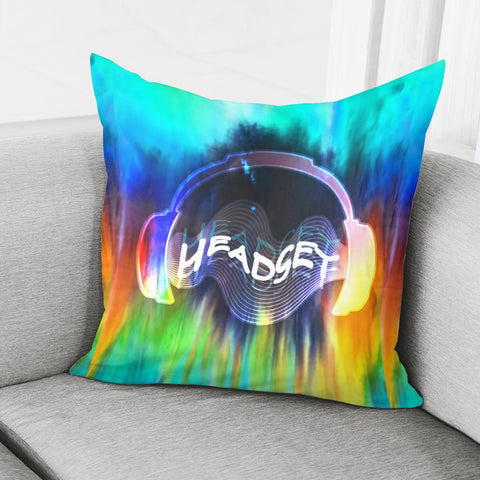 Image of Font And Punk And Symbols And Headphones Pillow Cover