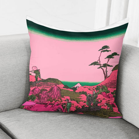 Image of Pink Hokusai Pillow Cover