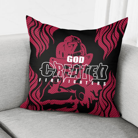 Image of Fireman And Font And Cymbals And Flames And Polka Dots Pillow Cover