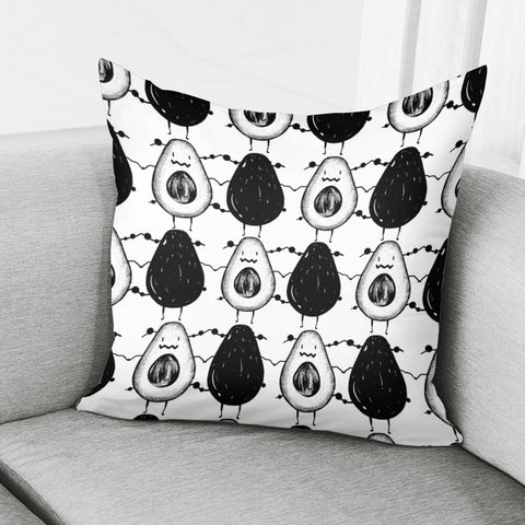 Image of Avocado And Font With Graffiti And Spots Pillow Cover