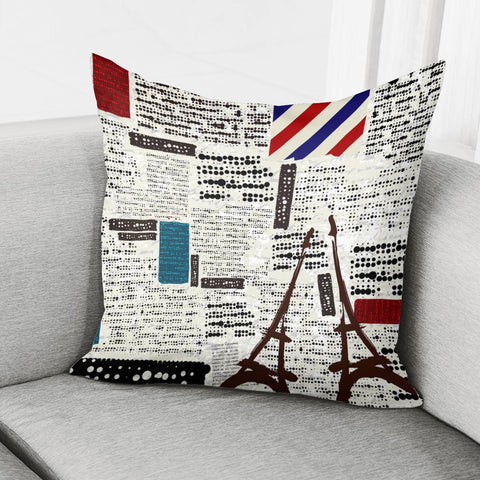 Image of Retro Newspaper Pillow Cover