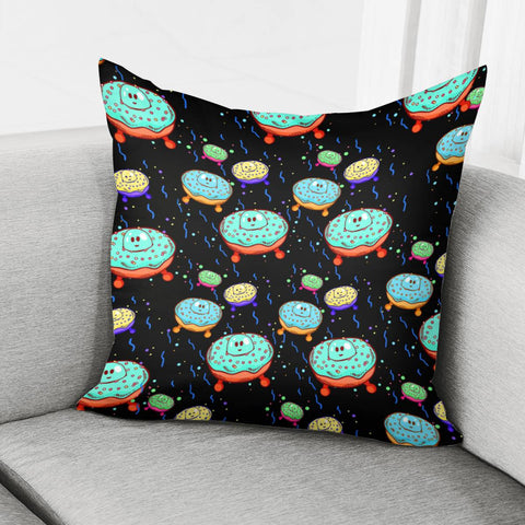 Image of Donuts And Saucers And Stars And Candy Pillow Cover