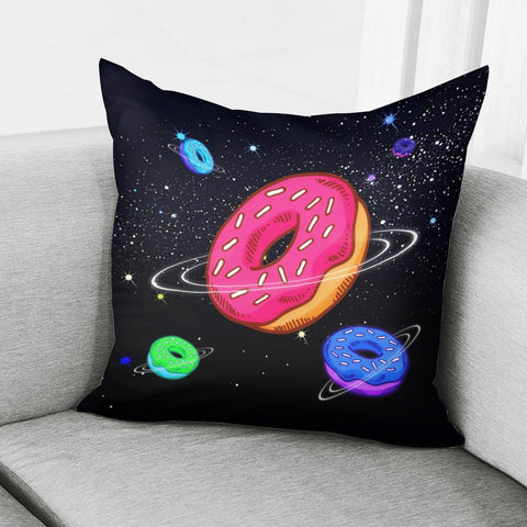 Image of Donuts And Planet And Starry Sky And Sweets And Light Pillow Cover