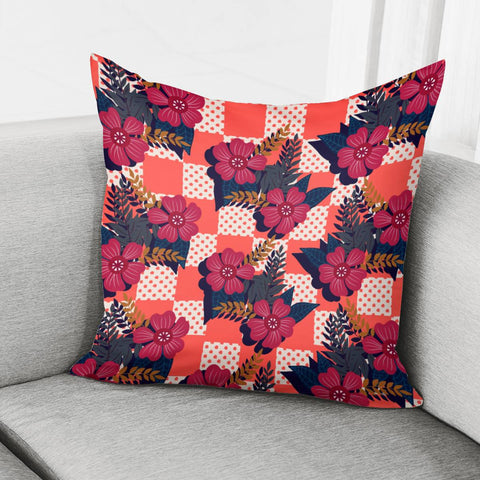 Image of Chess And Flowers And Leaves And Shadows And Waves Pillow Cover