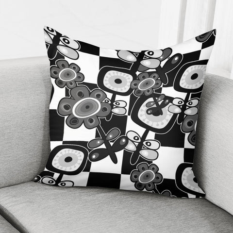 Image of Chess And Flowers And Leaves And Graffiti Pillow Cover