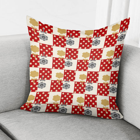 Image of Chess And Flowers And Leaves And Silhouettes Pillow Cover