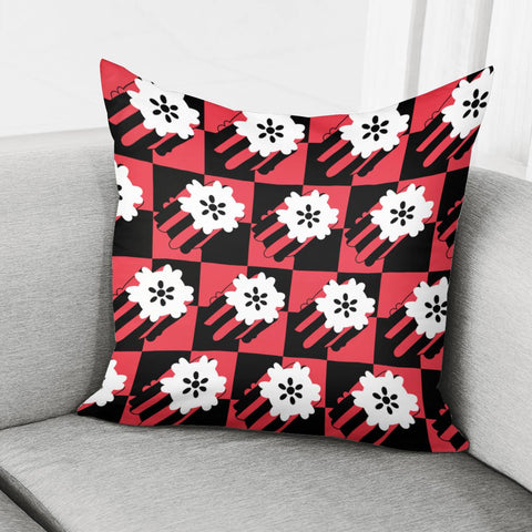 Image of Chess And Flowers And Leaves And Silhouettes Pillow Cover