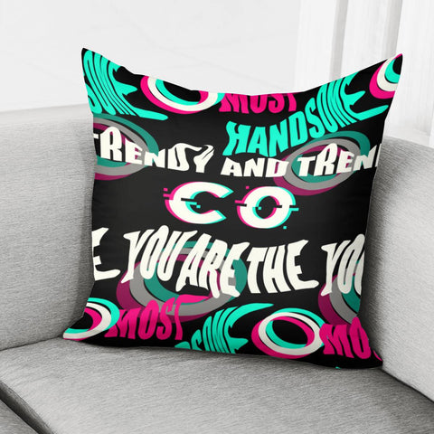 Image of Font And Geometry And Graffiti Pillow Cover