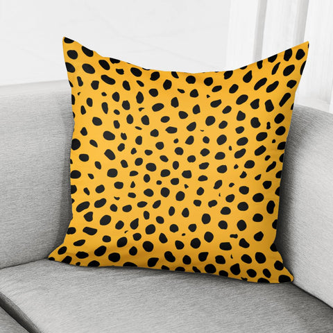 Image of Cheetah Spots Print Black Orange Pillow Cover