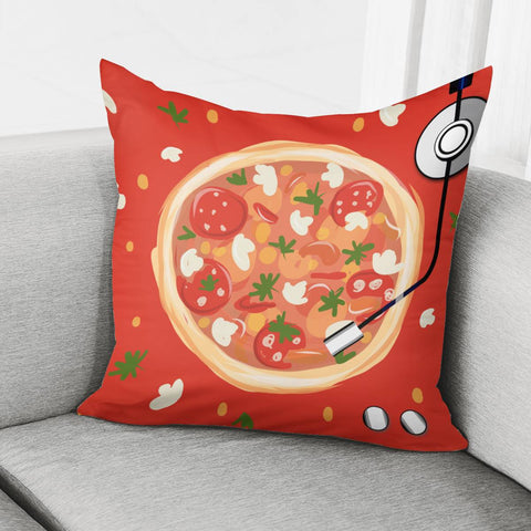 Image of Pizza Record Player Pillow Cover