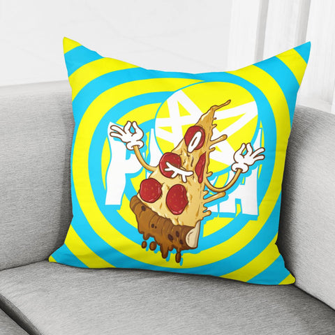 Image of Pizza And Swirls And Light And Eyes And Monsters Pillow Cover