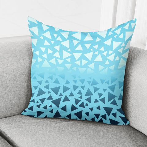 Image of Blue Seamless Triangles Pattern Pillow Cover