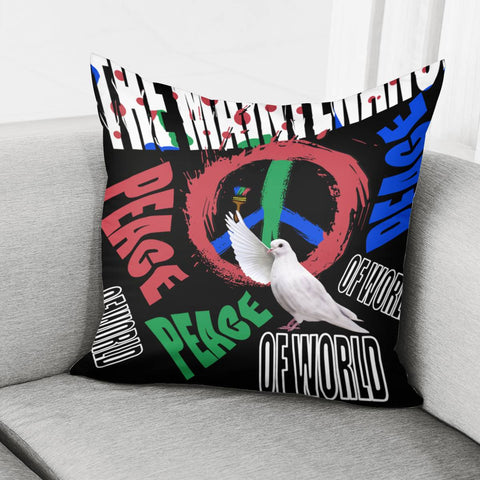 Image of Peace Dove And Font With Graffiti And Brush Pillow Cover