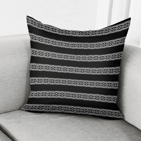 Image of Black And White Tribal Striped Pattern Pillow Cover