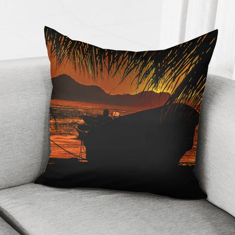 Image of Taganga Bay Sunset Scene, Colombia Pillow Cover