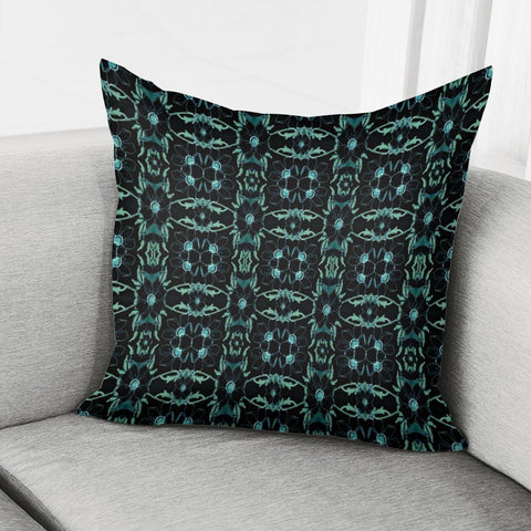 Image of Decorative Dark Floral Ornate Pattern Pillow Cover