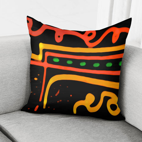 Image of Colored Ethnic Abstract Art Pillow Cover