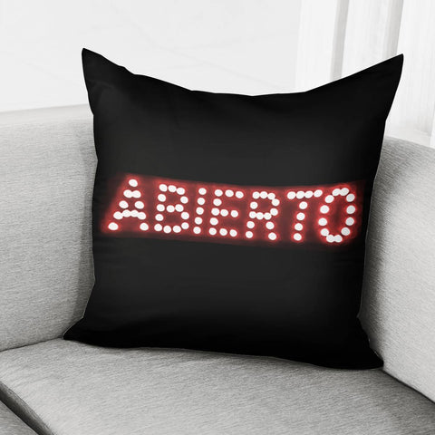 Image of Spanish Open Text Neon Style Pillow Cover