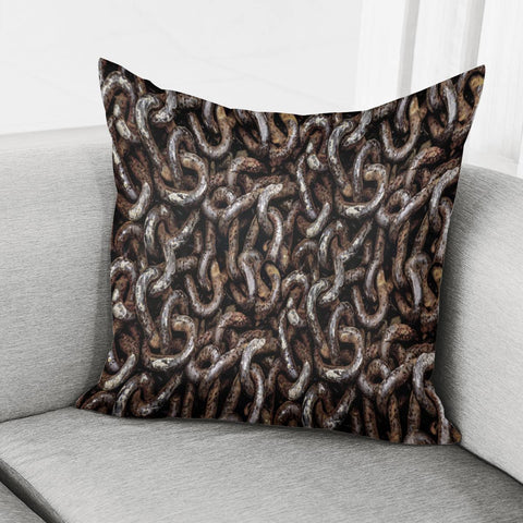 Image of Chain Pattern Grunge Print Pillow Cover