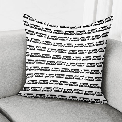 Image of Black And White Abstract Ethnic Print Pattern Pillow Cover